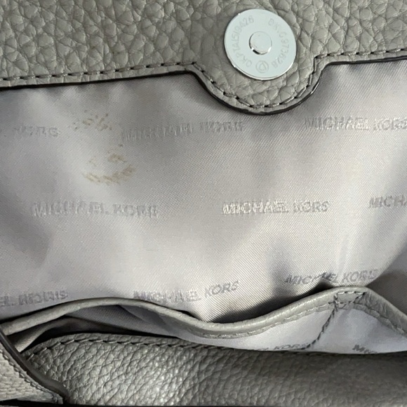 MICHAEL KORS Handbag Raven Large Shoulder Tote Leather Pearl Gray AUTHENTIC - Picture 13 of 13